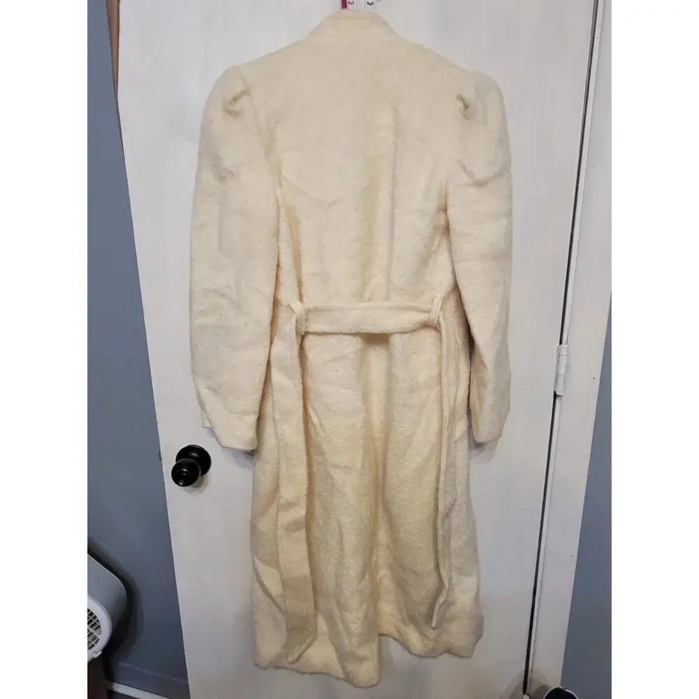 Peabody House Vintage Cream Wool Coat Retro Ladies